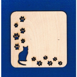 SKLEJKA #3mm  Podkładka  z kotem 10x10cm, podkładka 10x10,  podkladka pod kubek